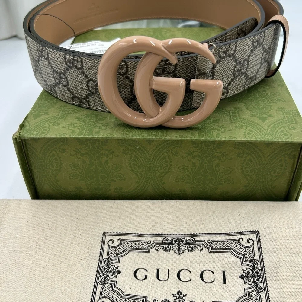 Men's Gucci, GG Marmont, Supreme canvas belt size 120 cm/46 inches made in Italy